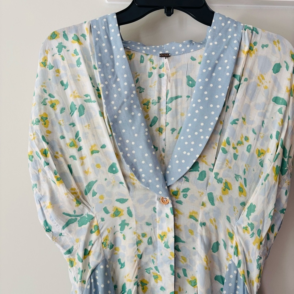 Free People Fiorella Romper, Fit & Flare Style, Ice Combo Sz Small - Picture 5 of 8